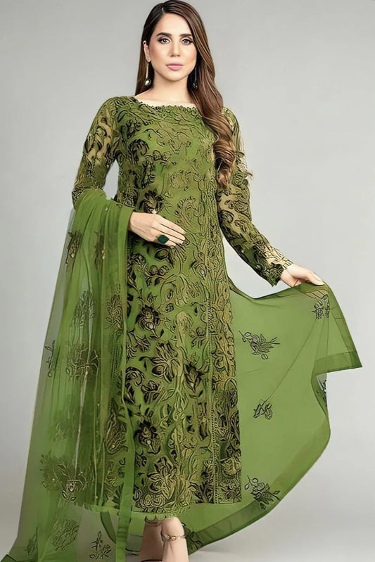 JCH-011 Bareeze Heavy Embroidery 3PC Dhanak Suit