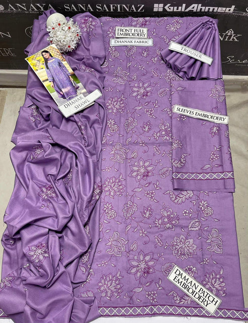 Nakoosh Heavy Embroidery 3PC Dhanak Suit JCH-195