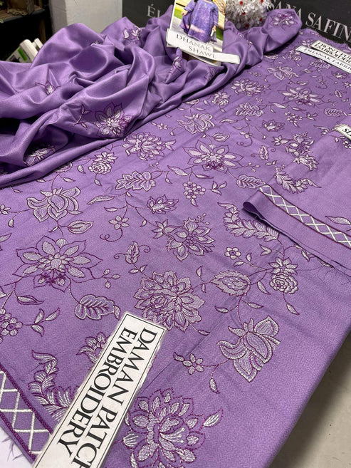 Nakoosh Heavy Embroidery 3PC Dhanak Suit JCH-195