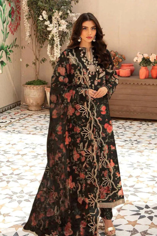 Zainab Chottani Embroidery 3PC Karandi Suit JCH-099