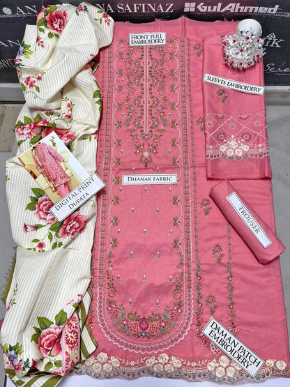 Zara Shah Jahan Heavy Embroidery 3PC Dhanak Suit JCH-120