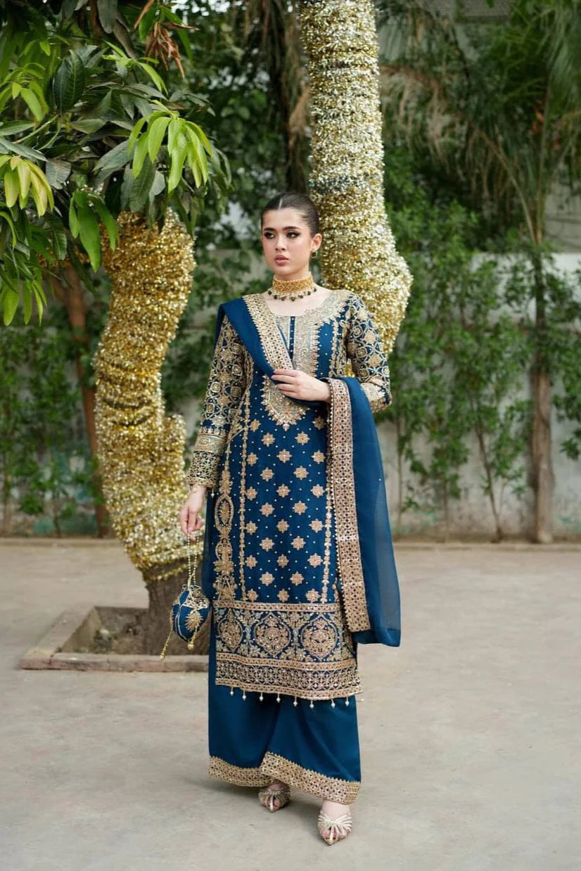 Rang Rasiya Heavy Embroidery 3PC Dhanak Suit JCH-106