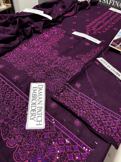Izel Heavy Embroidery 3PC Dhanak Suit JCH-104
