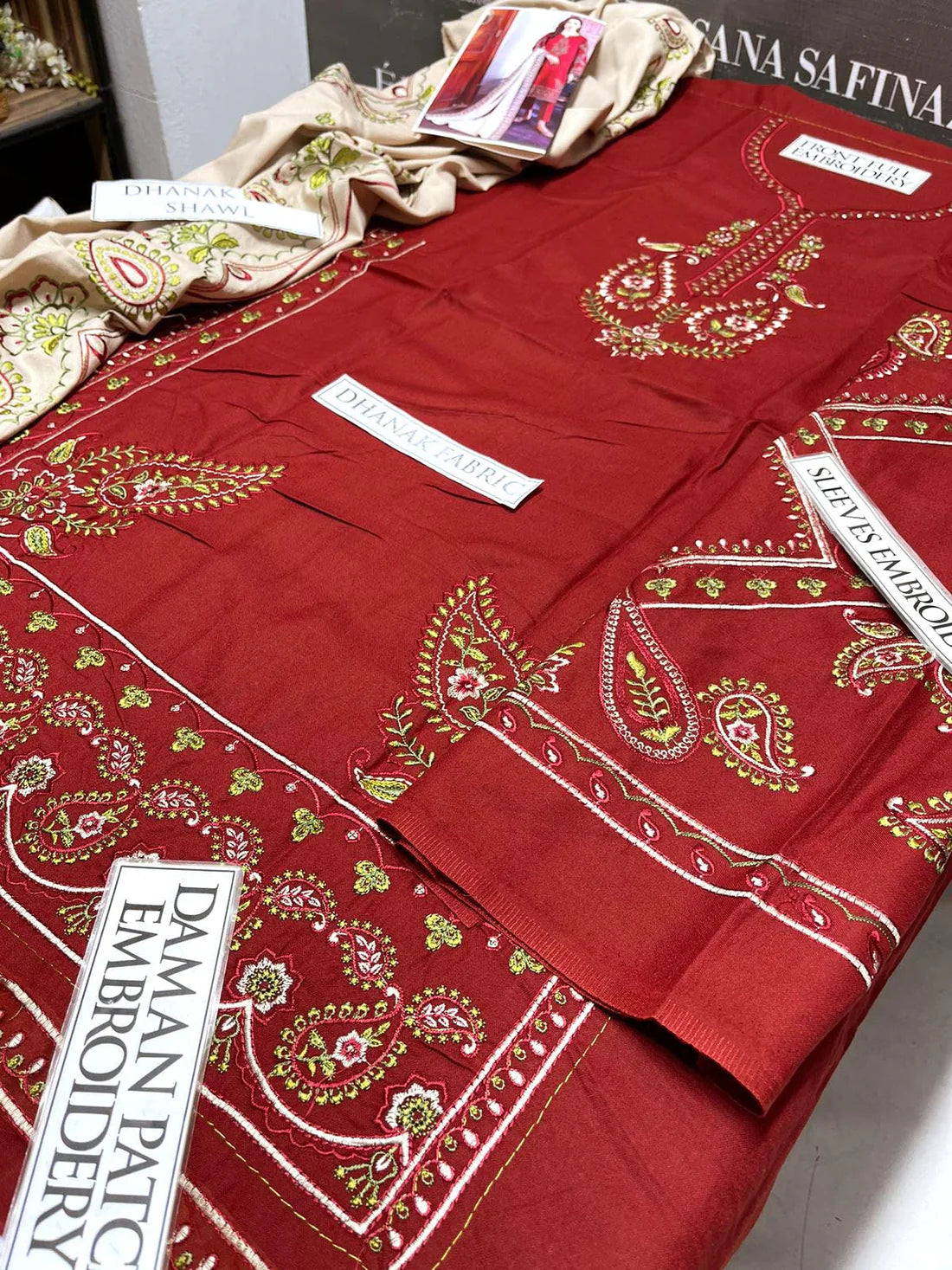 Noor Heavy Embroidery 3PC Dhanak Suit JCH-060