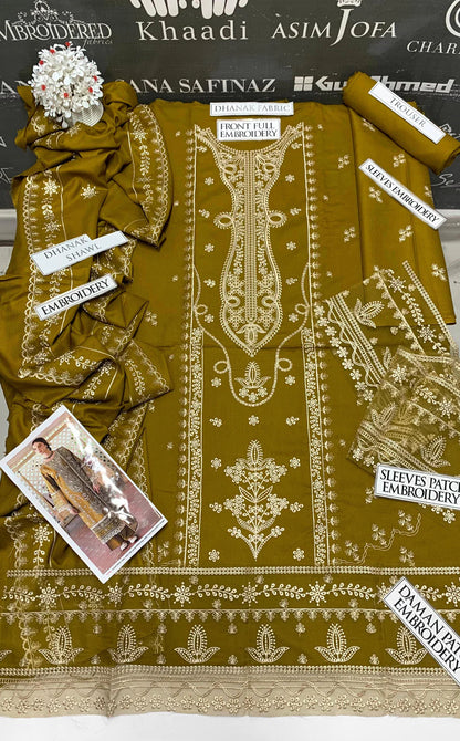 JCH-003 Jazmin Heavy Embroidery 3PC Dhanak Suit