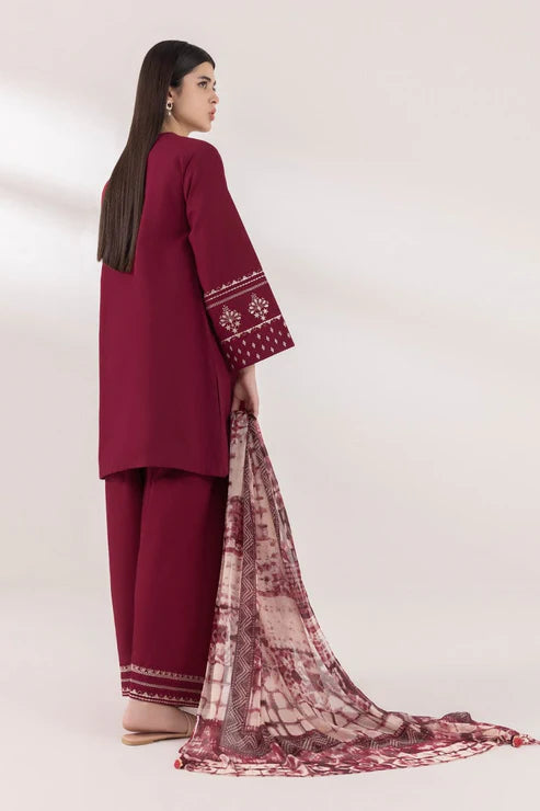 Sapphire Embroidery 3PC Dhanak Suit JCH-129