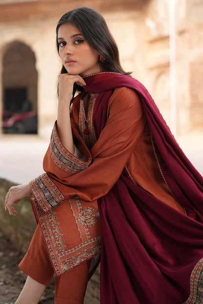 Jazmin Heavy Embroidery 3PC Dhanak Suit JCH-039