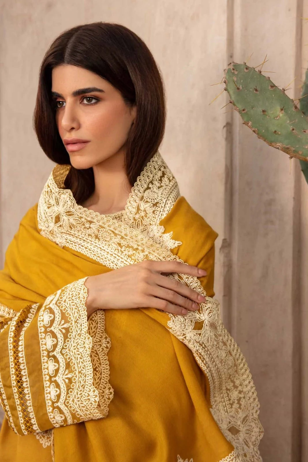Crimson Heavy Embroidery 3PC Dhanak Suit JCH-044