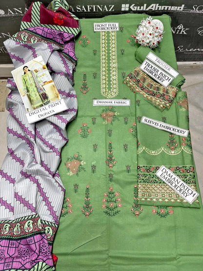 Zara Shah Jahan Heavy Embroidery 3PC Dhanak Suit JCH-082