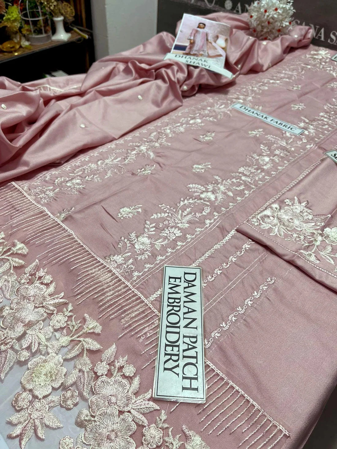 Azure Heavy Embroidery 3PC Dhanak Suit JCH-111