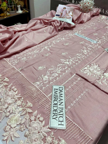 Azure Heavy Embroidery 3PC Dhanak Suit JCH-111