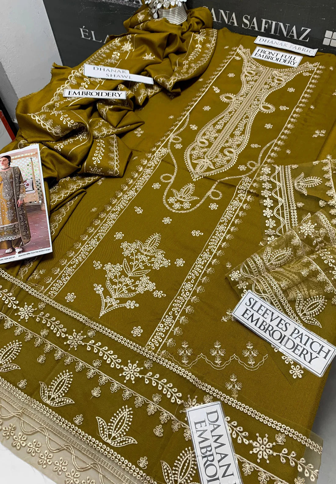 JCH-003 Jazmin Heavy Embroidery 3PC Dhanak Suit