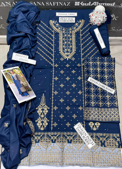 Rang Rasiya Heavy Embroidery 3PC Dhanak Suit JCH-106