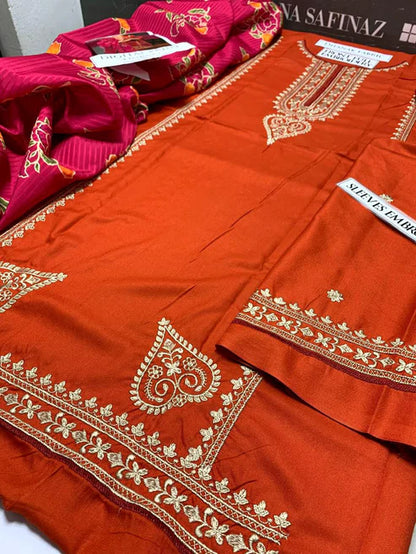 Zara Shah Jahan Embroidery 3PC Dhanak Suit JCH-165