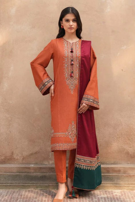 Jazmin Heavy Embroidery 3PC Dhanak Suit JCH-039