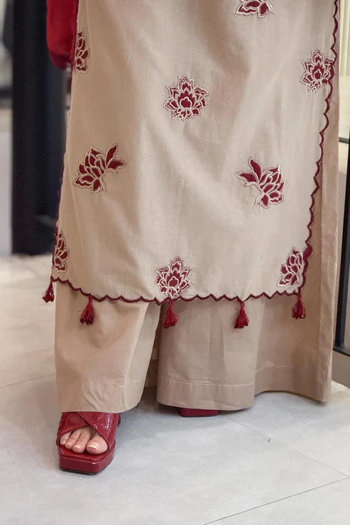 Umzay Embroidery 3PC Dhanak Suit JCH-194