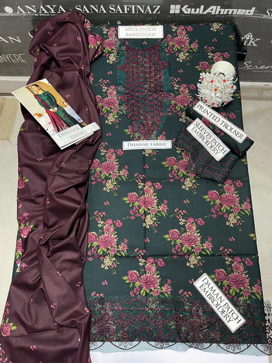 Iznik Embroidery 3PC Dhanak Suit JCH-110