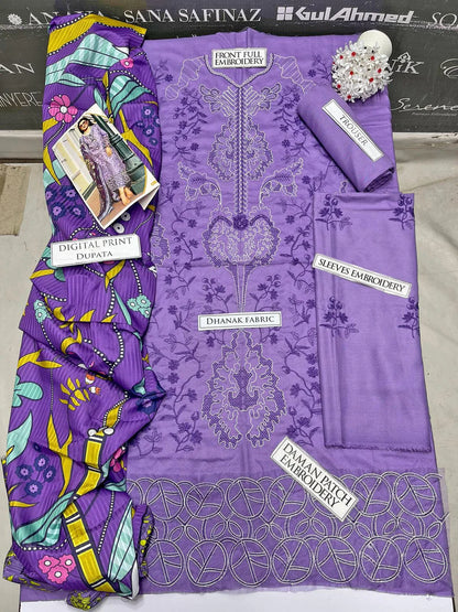 Mushq Heavy Embroidery 3PC Dhanak Suit JCH-081