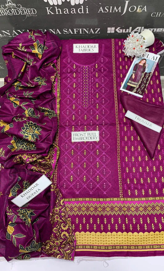 Bareeze Heavy Embroidery 3PC Khaddar Suit JCH-153
