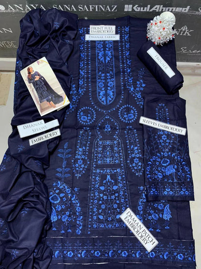 Asim Jofa Heavy Embroidery 3PC Dhanak Suit JCH-112
