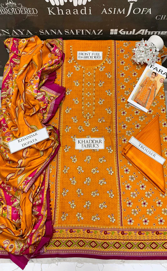 Bareeze Heavy Embroidery 3PC Khaddar Suit JCH-151