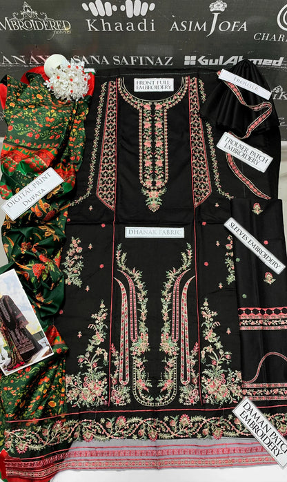 JCH-024 Hussain Rehar Heavy Embroidery 3PC Dhanak Suit