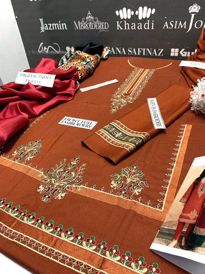 Jazmin Heavy Embroidery 3PC Dhanak Suit JCH-039