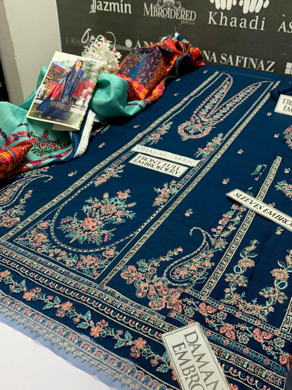 JCH-006 Hussain Rehar Heavy Embroidery 3PC Dhanak Suit