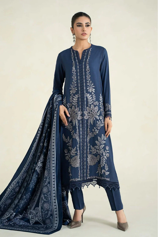 Maria B Heavy Embroidery 3PC Linen Suit JCH-068