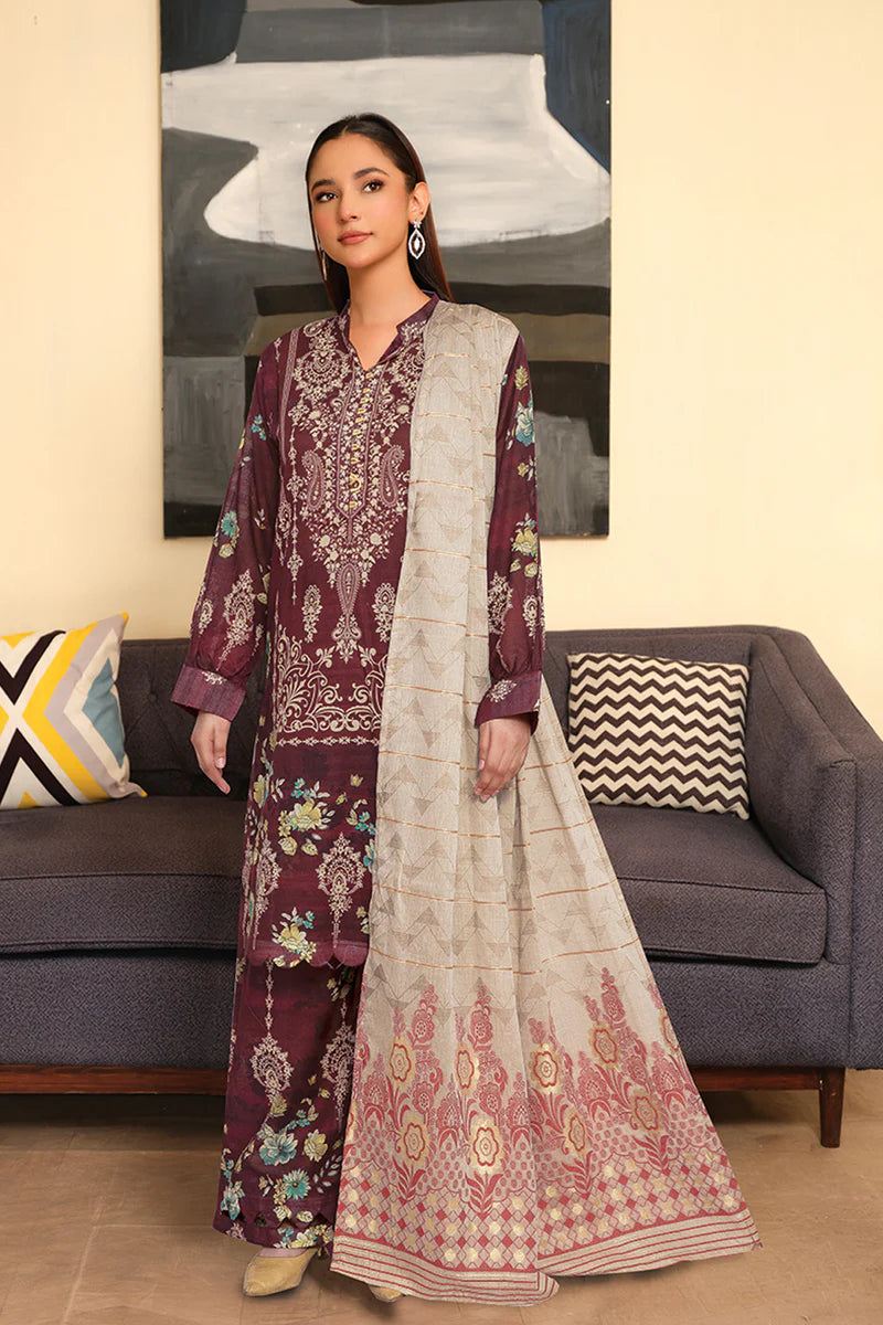 JHORA-615-FALCON PRINT LAWN 3PC
