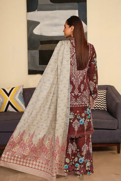 JHORA-615-FALCON PRINT LAWN 3PC