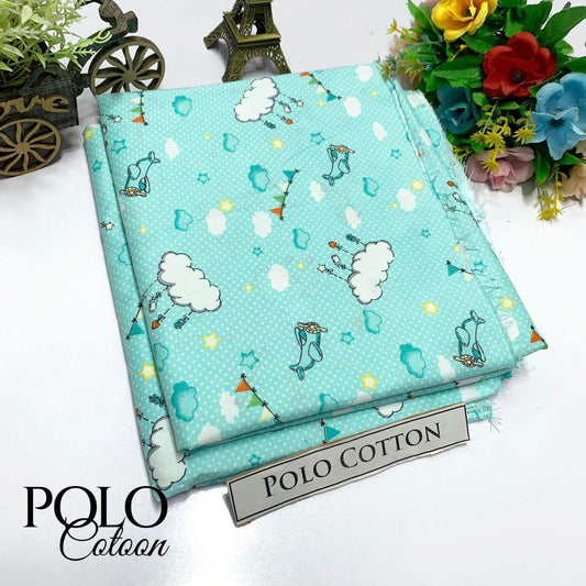 POLO COTTON UNSTICHED 2PC ALL OVER