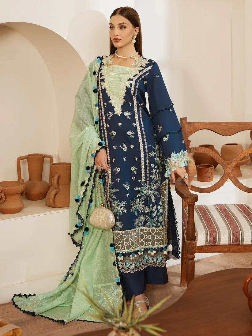 MIRAAL BY MAHNUR 3PC LAWN UNSTICHED