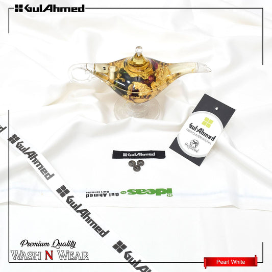 JCH-WW PEARL WHITE GUL AHMAD WASH N WEAR FABRIC