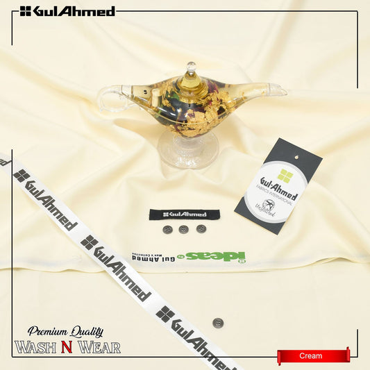 JCH-WW CREAM GUL AHMAD WASH N WEAR FABRIC