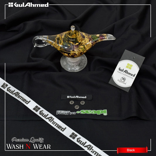 JCH-WW BLACK GUL AHMAD WASH N WEAR FABRIC
