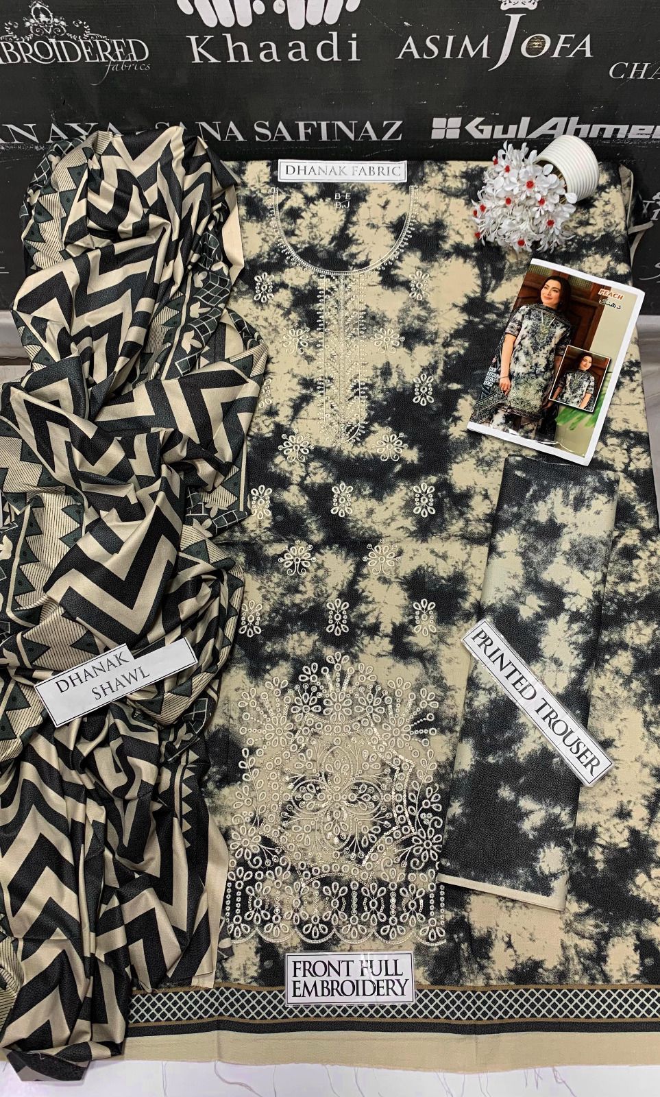 BJ Textile Heavy Embroidery 3PC Dhanak Suit JCH-144