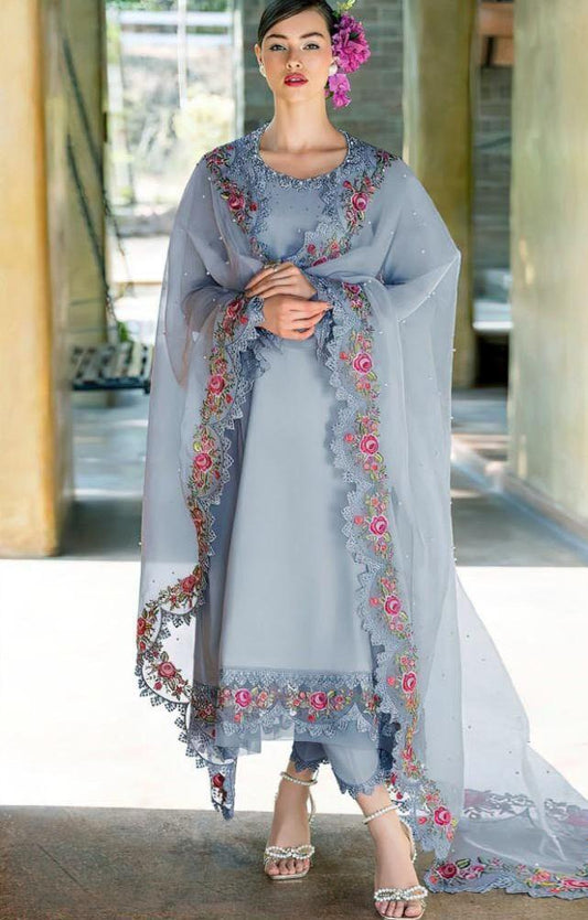 Maria b Embroidery 3PC Shamoze silk Suit JCH-167