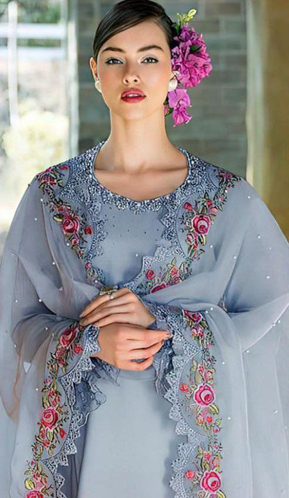 Maria b Embroidery 3PC Shamoze silk Suit JCH-167