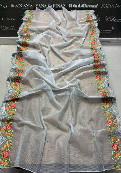 Maria b Embroidery 3PC Shamoze silk Suit JCH-167