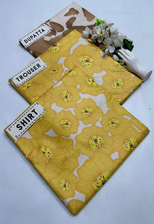 BAROQUE LINEN PRINTED 3PC SUIT JCH-170