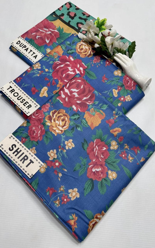 BAROQUE LINEN PRINTED 3PC SUIT JCH-173