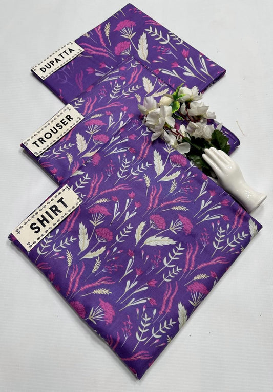 BAROQUE LINEN PRINTED 3PC SUIT JCH-174