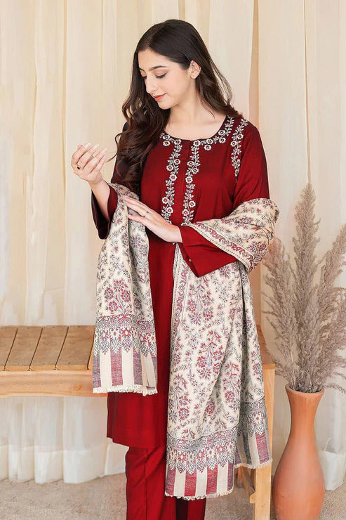 A Sling Embroidery 3PC Dhanak Suit JCH-181