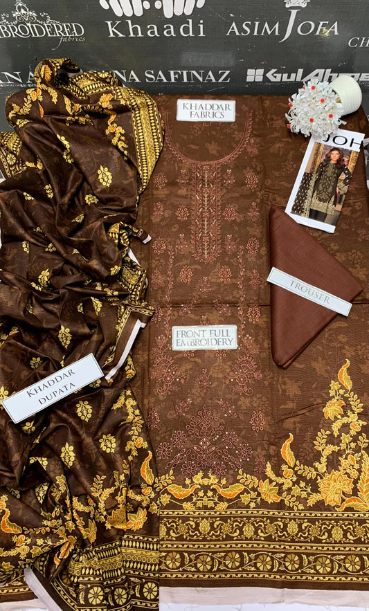 Bareeze Heavy Embroidery 3PC Khaddar Suit JCH-149