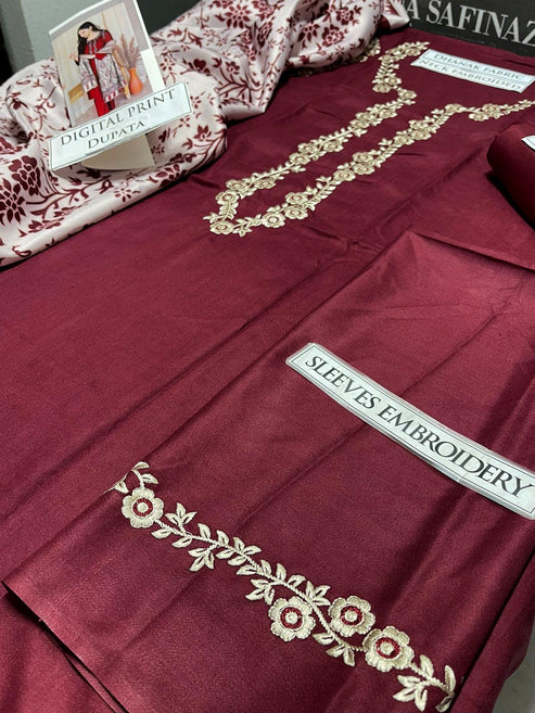 A Sling Embroidery 3PC Dhanak Suit JCH-181