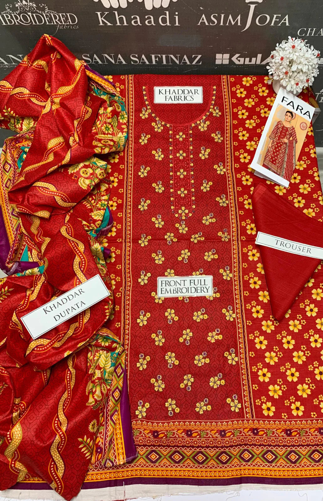 JCH-002 Bareeze Heavy Embroidery 3PC Khaddar Suit