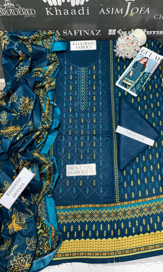JCH-001 Bareeze Heavy Embroidery 3PC Khaddar Suit