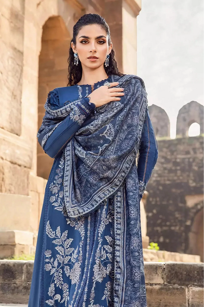 Maria B Heavy Embroidery 3PC Linen Suit JCH-068