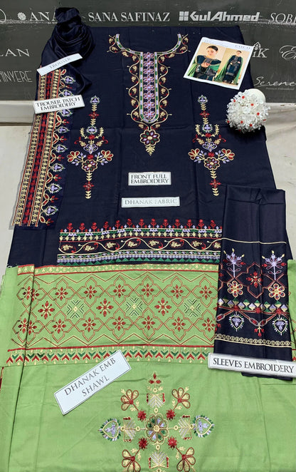 JCH-008 COCO Heavy Embroidery 3PC Dhanak Suit